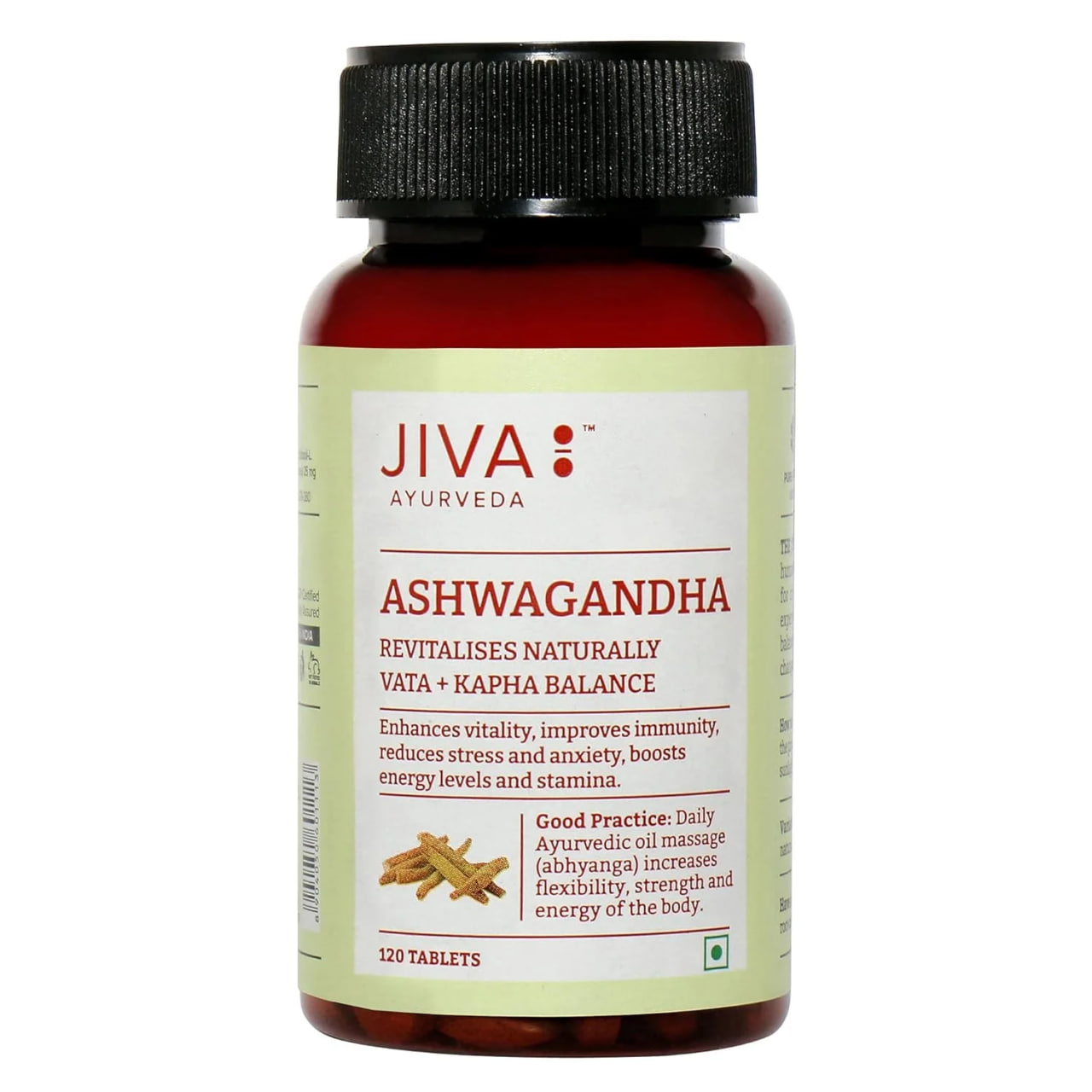 Ашвагандха, 120 таблеток, производитель Джива Аюрведа; Ashwagandha 120 Tablets, Jiva Ayurveda — купить в интернет-магазине