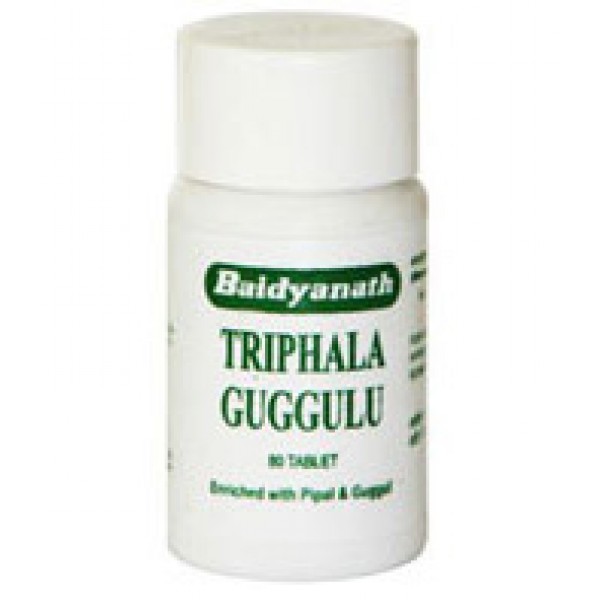 Трифала Гуггул, 80 таб., производитель "Байдьянатх", Triphala Guggulu, 80 tabs., Baidyanath — купить в интернет-магазине