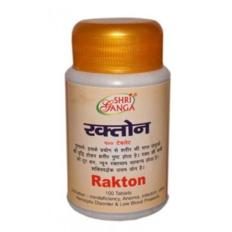 Кроветворное средство Рактон, 100 таб., производитель "Шри Ганга", Rakton, 100 tabs., Sri Ganga Pharmacy — купить в интернет-магазине