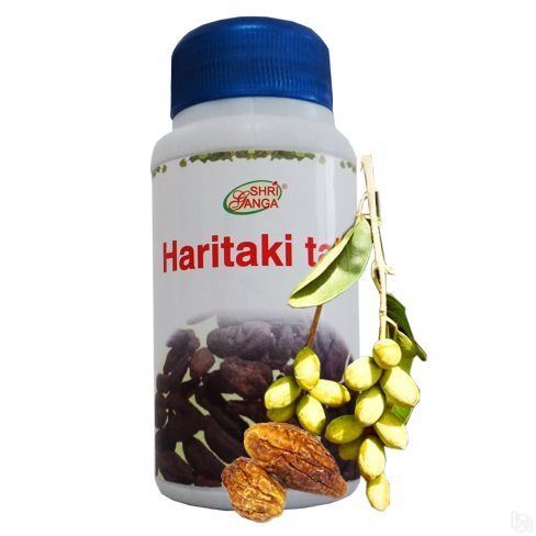 Харитаки: омоложение и детокс, 120 таб., производитель "Шри Ганга", Haritaki Tab, 120 tabs., Sri Ganga Pharmacy — купить в интернет-магазине