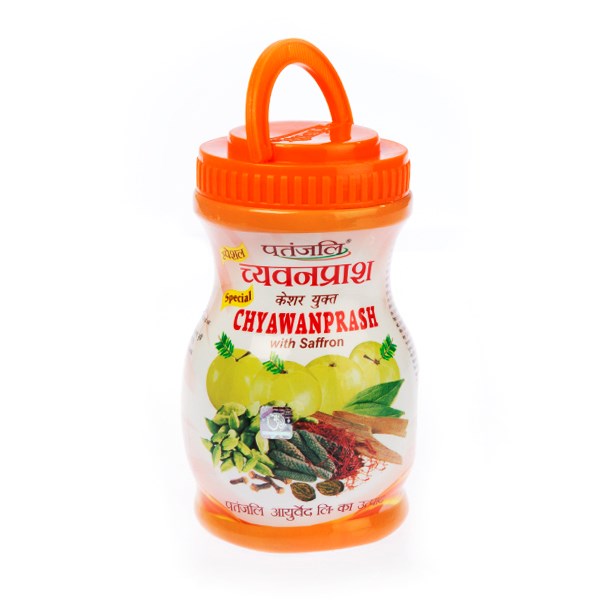 Чаванпраш с шафраном, 1 кг, производитель "Патанджали", Chyawanprash with Saffron, 1 kg, Patanjali — купить в интернет-магазине