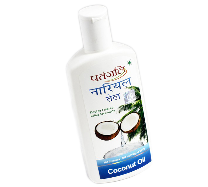 Кокосовое масло, 200 мл, производитель "Патанджали", Pure Coconut Oil, 200 ml, Patanja — купить в интернет-магазине