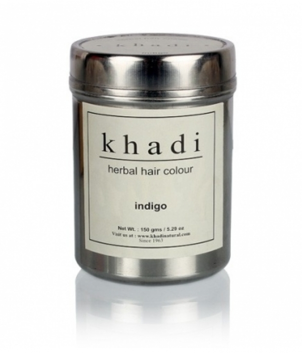 Краска для волос травяная "Индиго", 150 г, производитель "Кхади", Herbal Hair Colour, "Indigo", 150 g, Khadi — купить в интернет-магазине