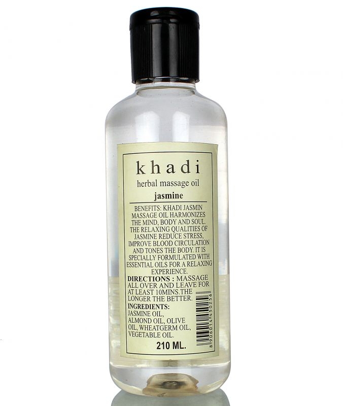 Аюрведическое массажное масло "Жасмин", 210 мл, производитель "Кхади", Massage Oil "Jasmine", 210 ml, Khadi — купить в интернет-магазине