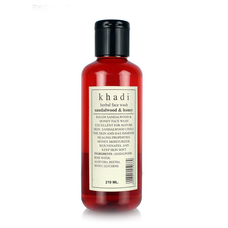 Гель для умывания "Сандал и Мед", 210 мл, производитель "Кхади", Face Wash "Sandalwood & Honey", 210 ml, Khadi — купить в интернет-магазине