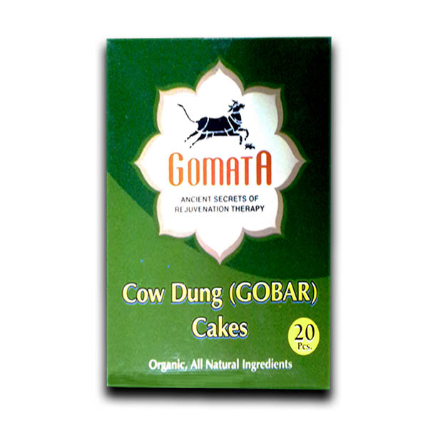 Коровий навоз сушеный прессованный, упаковка 20 шт., производитель "Гомата", Cow dung dried pressed, 20 pcs., Gomata Products — купить в интернет-магазине