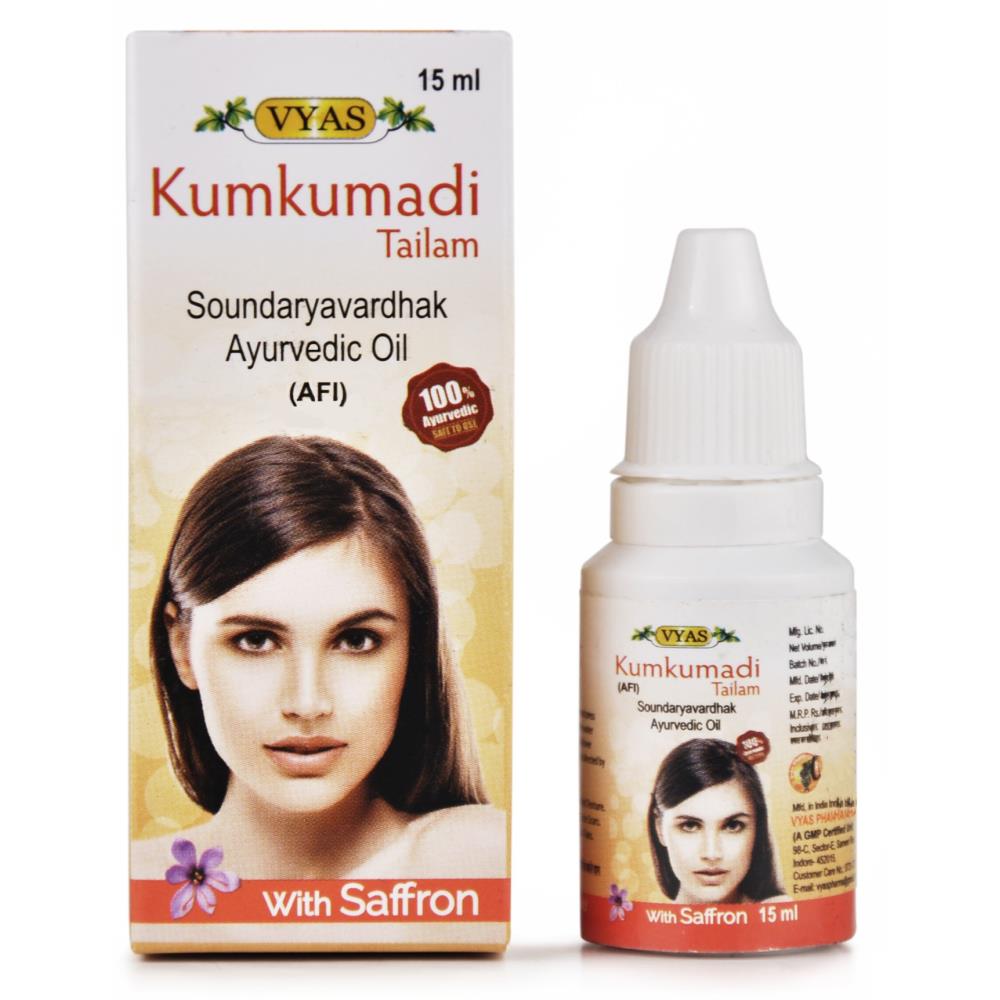 Кумкумади Таилам, 15 мл, производитель "Вьяс", Kumkumadi Tailam, 15 ml, Vyas — купить в интернет-магазине