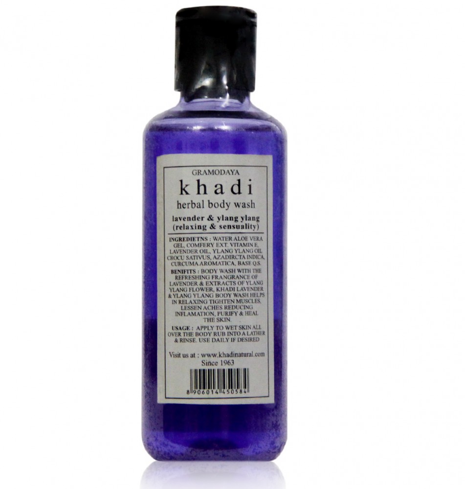 Гель для душа "Лаванда и Иланг-Иланг", 210 мл, производитель "Кхади", Body Wash "Lavender & Ylang Ylang", 210 ml, Khadi — купить в интернет-магазине