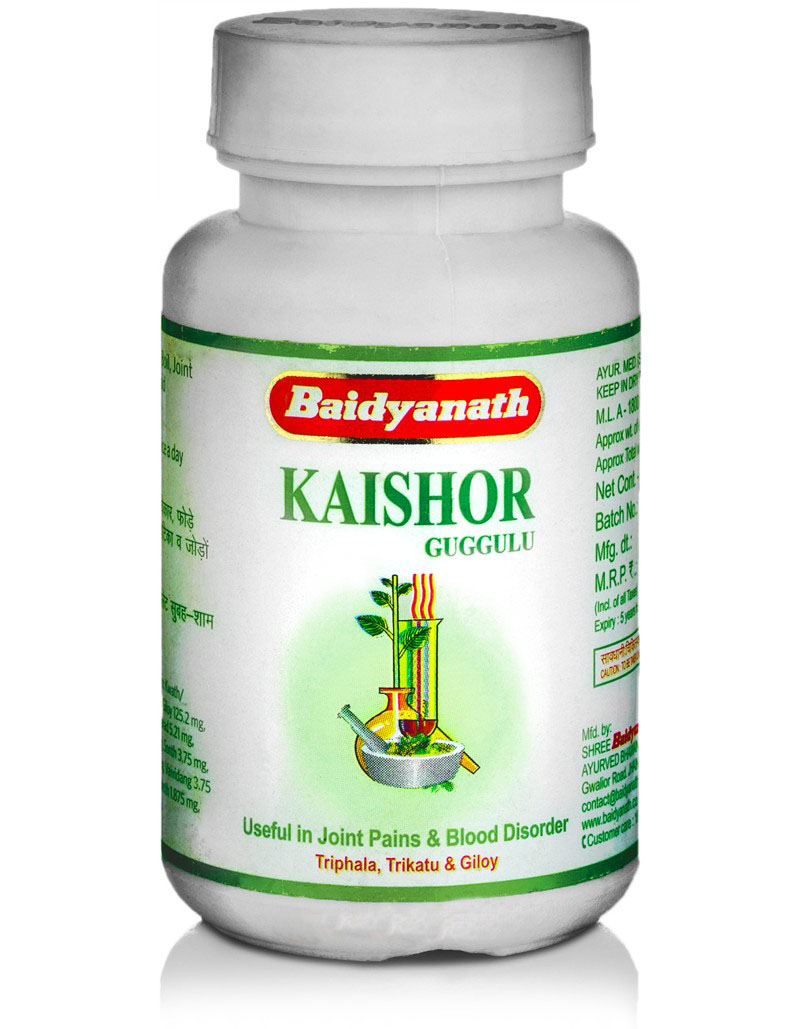 Кайшор Гуггул, 80 таб, производитель "Байдьянатх", Kaishor Guggulu, 80 tabs, Baidyanath — купить в интернет-магазине