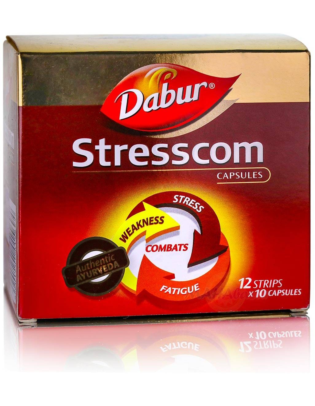 Мощный антистрессовый аюрведический препарат "Стресском", 120 кап., производитель "Дабур", Stresscom, 120 caps., Dabur — купить в интернет-магазине
