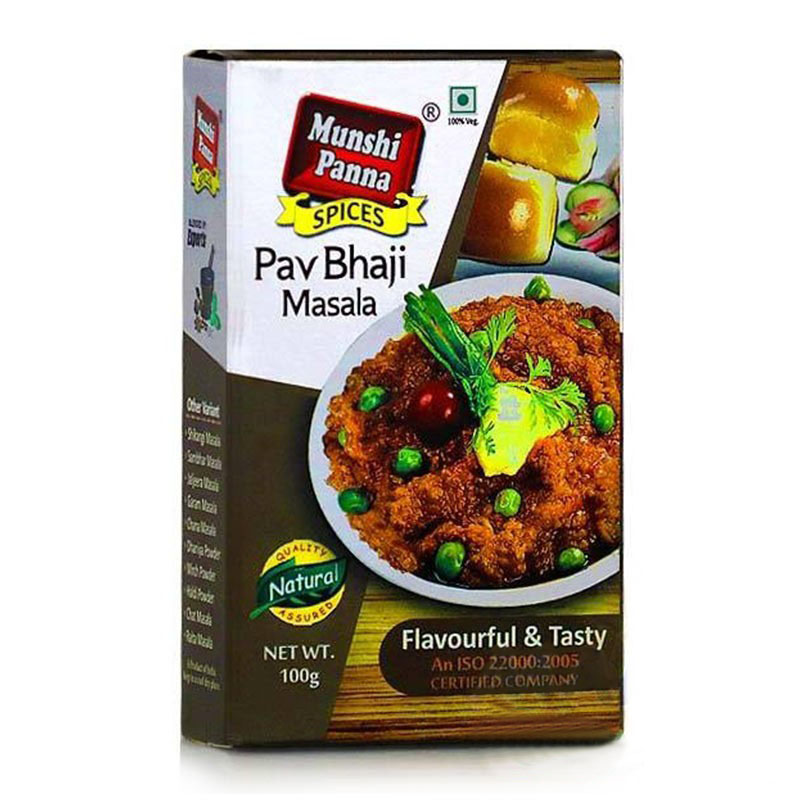 Смесь специй "Пав Бхаджи Масала", 100 г, производитель "Мунши Панна", Pav Bhaji Masala, 100 g, Munshi Panna — купить в интернет-магазине