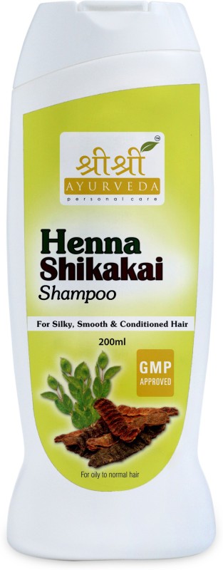 Шампунь "Хна и Шикакай", 200 мл, производитель "Шри Шри Аюрведа", Henna Shikakai Shampoo, 200 ml, Sri Sri Ayurveda — купить в интернет-магазине