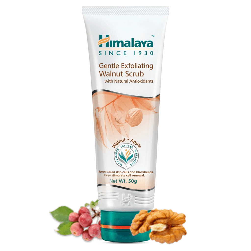 Нежный отшелушивающий скраб с грецким орехом Хималая, 50мл, Gentle Exfoliating Walnut Scrub Himalaya 50ml — купить в интернет-магазине