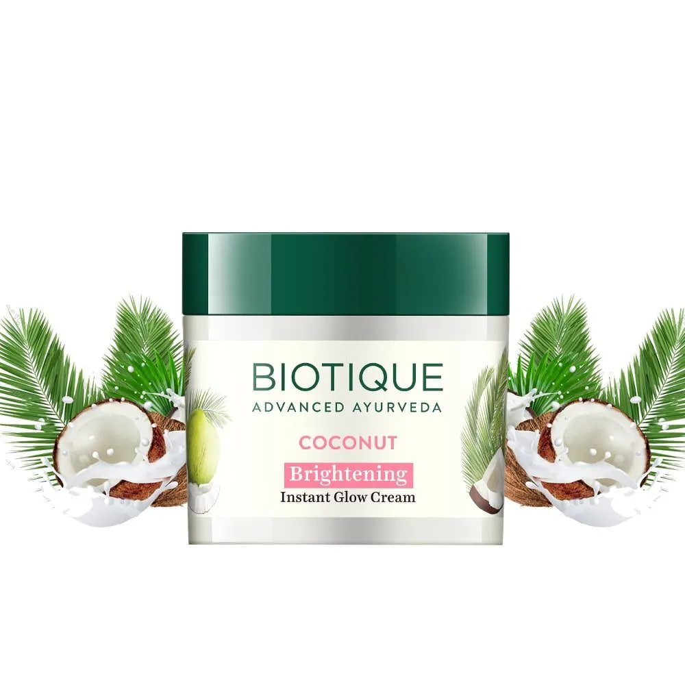 Крем отбеливающий кокос Биотик 50 г; Biotique Coconut Brightening Cream, 50g — купить в интернет-магазине
