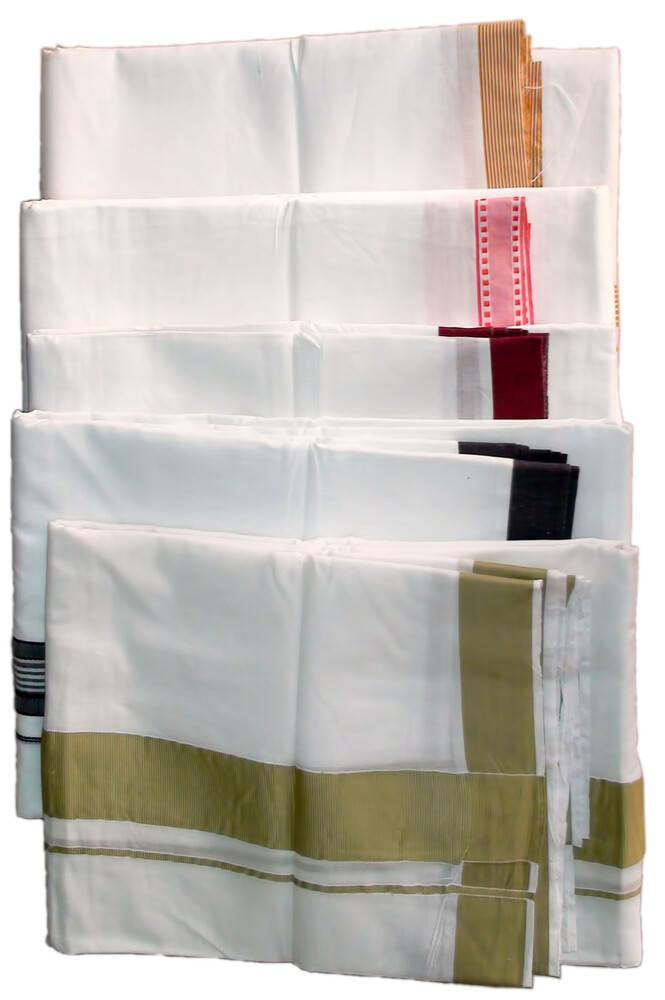 Дхоти хлопковое с каймой; Dhoti cotton 4,5 m, With borders — купить в интернет-магазине