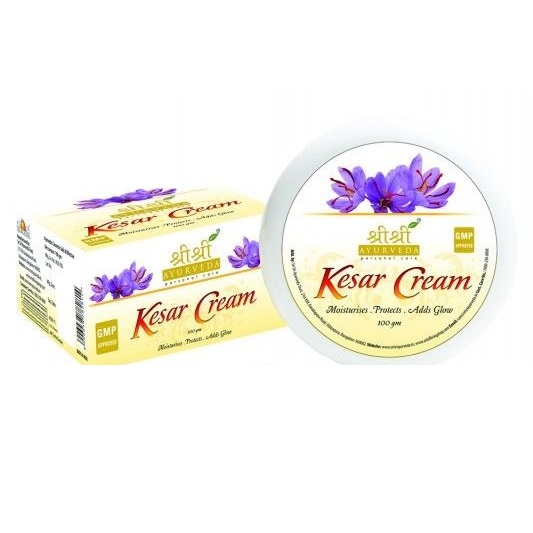 Крем для лица "Кесар", 100 г, производитель "Шри Шри Аюрведа", Kesar Cream, 100 g, Sri Sri Ayurve — купить в интернет-магазине