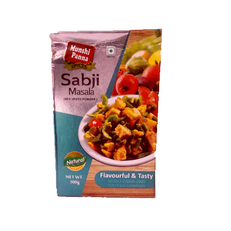 Смесь специй "Сабджи Масала", 100 г, производитель "Мунши Панна", Sabji Masala, 100 g, Munshi Panna — купить в интернет-магазине