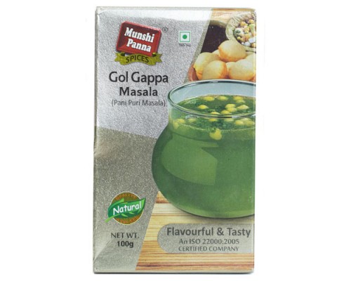 Смесь специй "Гол Гаппа Масала", 100 г, производитель "Мунши Панна", Gol Gappa Masala, 100 g, Munshi Panna — купить в интернет-магазине