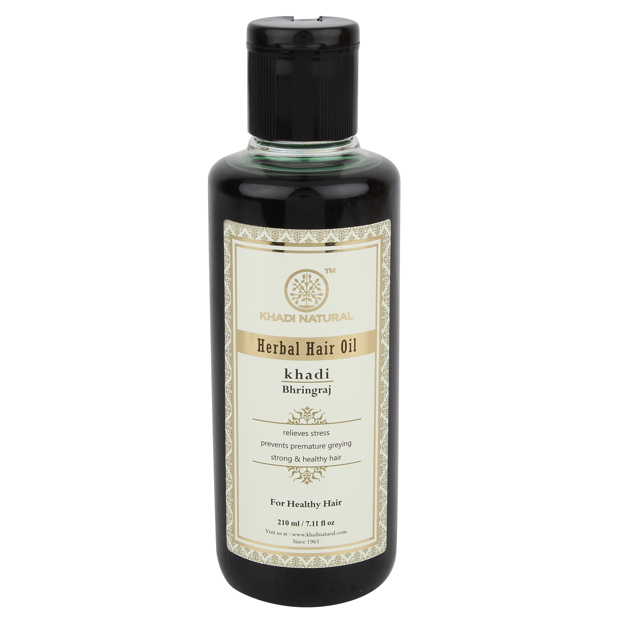 Масло для роста волос "Брингарадж", 210 мл, производитель "Кхади", Hair oil "Bhringraj", 210 ml, Khadi — купить в интернет-магазине