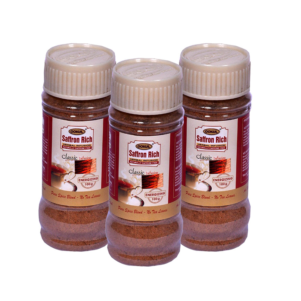 Тонизирующий аюрведический чай с шафраном "Гокул", 100 г, Gokul saffron rich, 100 g, Gokul International — купить в интернет-магазине