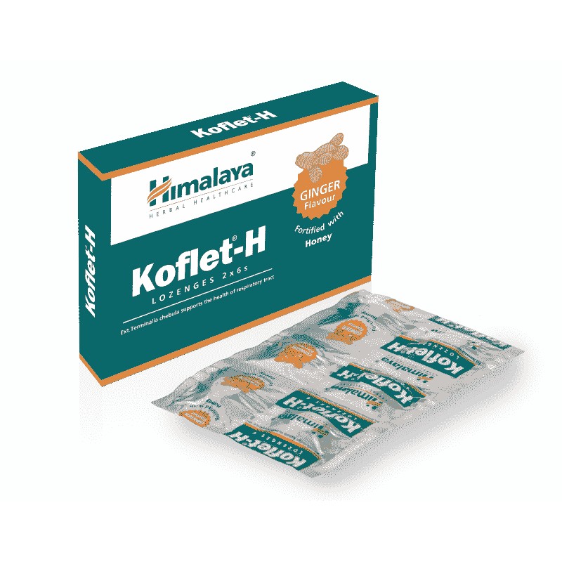 Леденцы от кашля с имбирем и медом "Кофлет-Х", 60 шт, производитель "Хималая", Koflet-H, Ginger and Honey, 60 pcs, Himalaya — купить в интернет-магазине