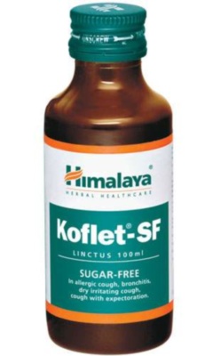 Сироп от кашля "Кофлет-СФ", без сахара, 100 мл, производитель "Хималая", Koflet-SF, Sugar Free, 100 ml, Himalaya — купить в интернет-магазине