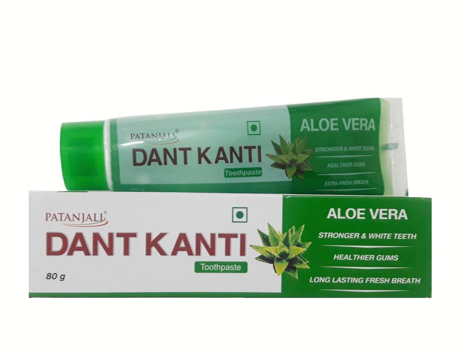 Аюрведическая зубная паста Дент Канти Алоэ Вера, 80 г, Патанджали; Dant Kanti Aloe Vera Toothpaste, 80 g, Patanjali — купить в интернет-магазине