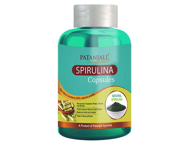 Натуральная Спирулина, 60 кап, производитель Патанджали; Natural Spirulina, 60 caps, Patanjali — купить в интернет-магазине