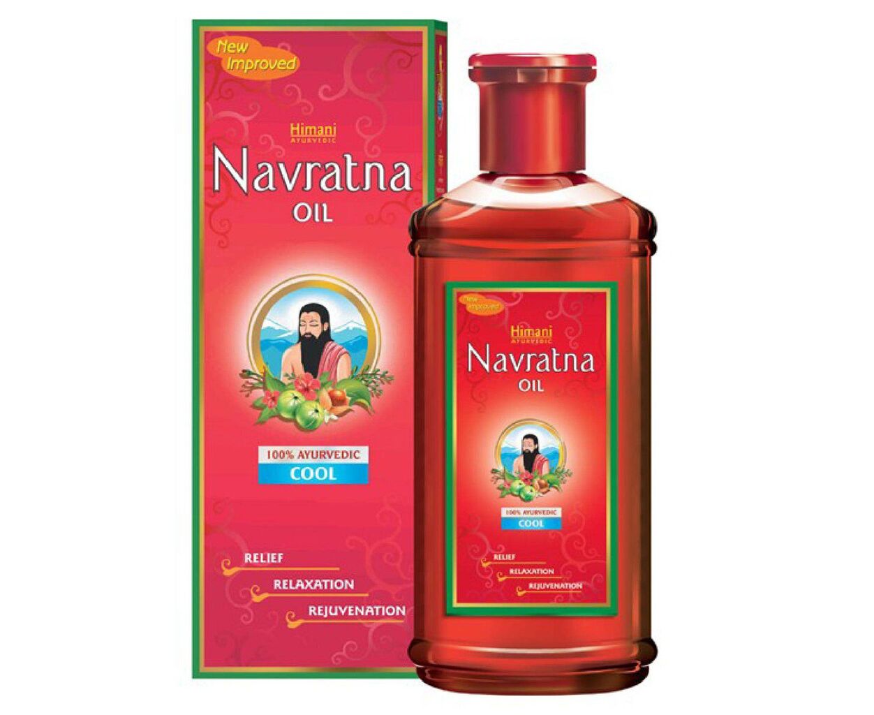 Массажное масло Навратна 9 трав, 200 мл, производитель Химани; Navratna Oil, 200 ml, Himani — купить в интернет-магазине