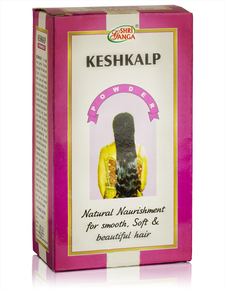 Средство для волос Кешкальп, 250 г, производитель Шри Ганга; Keshkalp Powder Natural Naurishment for Hair, 250 g, Shri Ganga — купить в интернет-магазине
