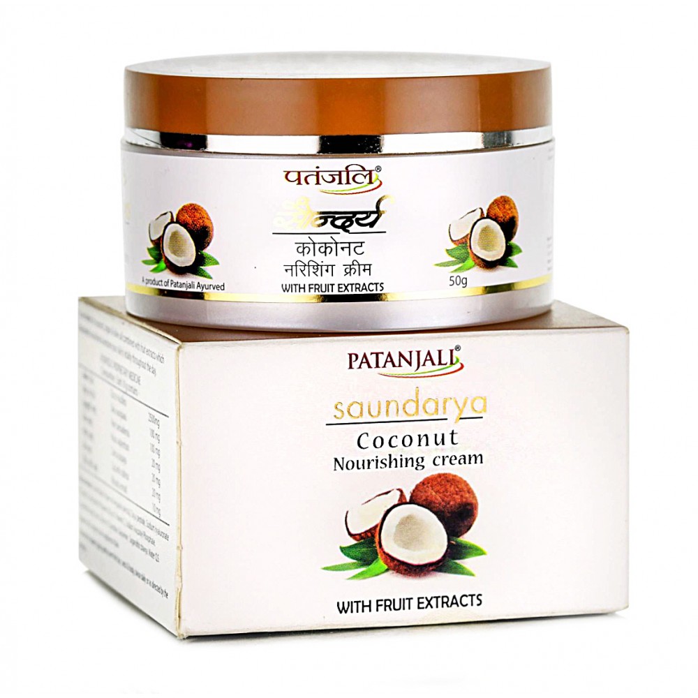 Питательный крем для лица Саундарья, 50 г, Патанджали; Saundarya Сoconut Nourishing cream, 50 g, Patanjali — купить в интернет-магазине