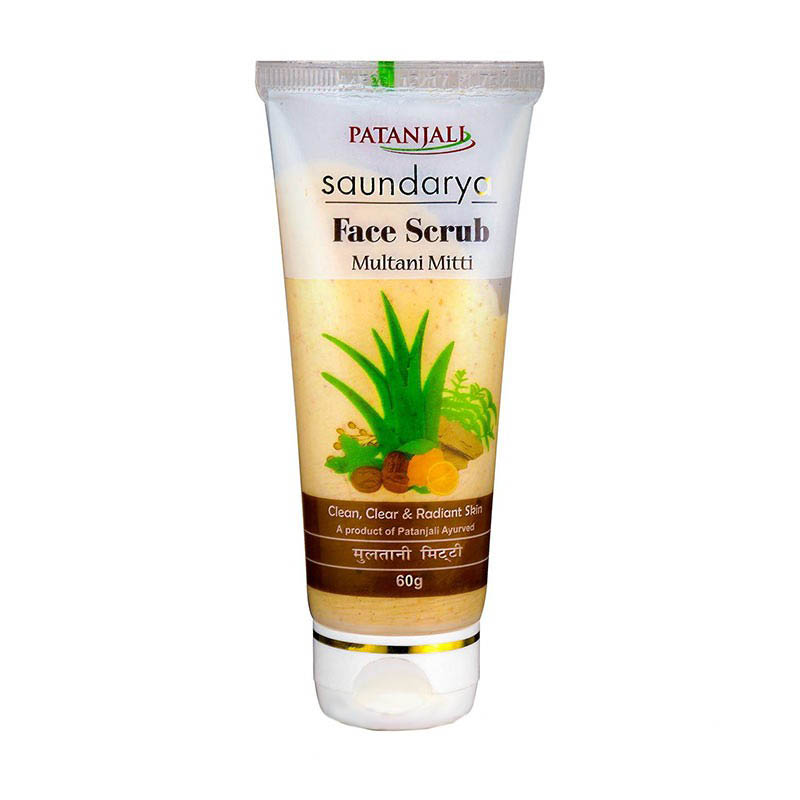 Скраб для лица Саундарья Мултани Мити, 60 г, Патанджали; Face scrub Saundarya Multani Mitti, 60 g, Patanjali — купить в интернет-магазине