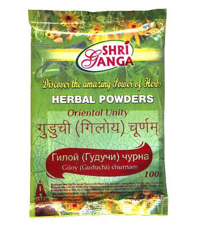 Гилой Чурна, 100 г, производитель Шри Ганга; Giloy Churan, 100 g, Shri Ganga — купить в интернет-магазине