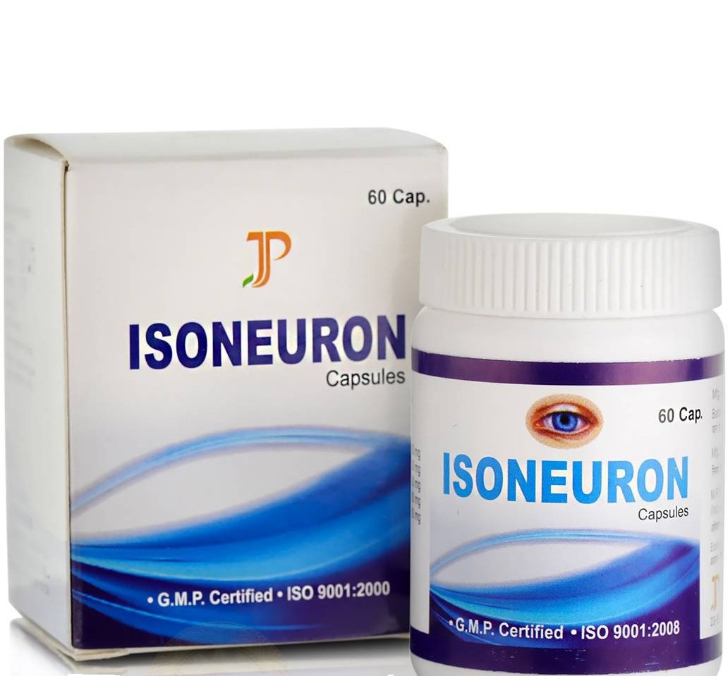 Таблетки для зрения Айсонеурон, 60 кап, Джагат Фарма; Isoneuron, 60 caps, Jagat Pharma — купить в интернет-магазине