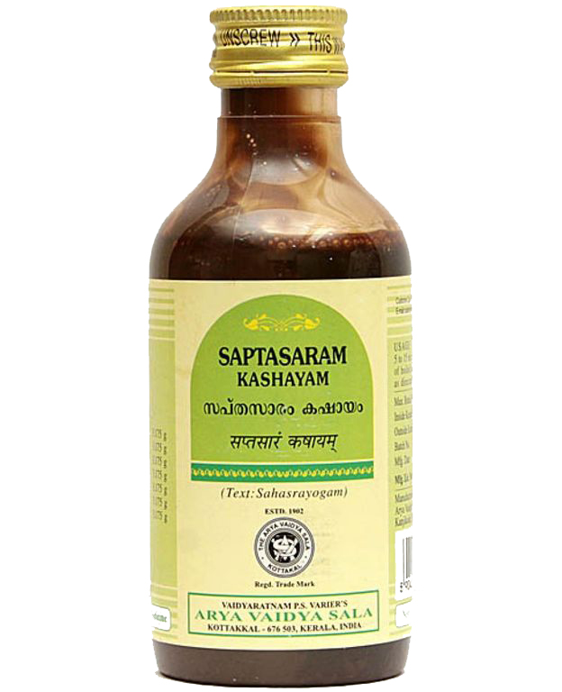 Саптасарам Кашаям, 200 мл, производитель Коттаккал Аюрведа; Saptasaram Kashayam, 200 ml, Kottakkal Ayurveda — купить в интернет-магазине