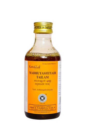 Мадхустьяди тайлам, 200 мл, производитель "Коттаккал Аюрведа"; Madhuyasthyadi Tailam, 200 ml,  Kottakkal Ayurveda — купить в интернет-магазине